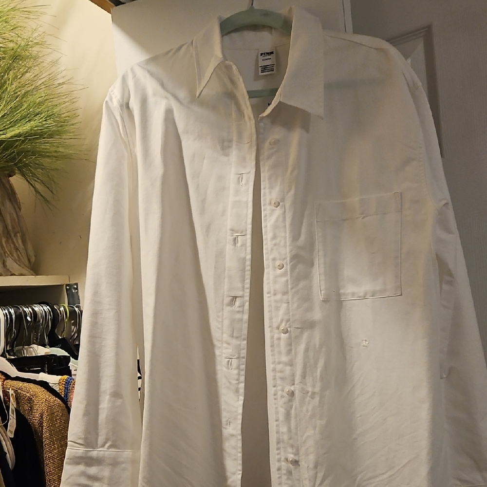 PINK Victoria's Secret White Collared Shirt
